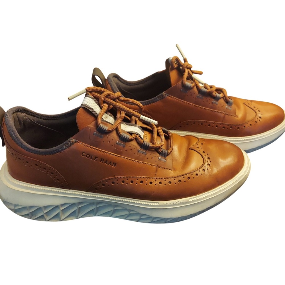 Cole Haan Zerogrand 360 Wingtip Oxford British Tan Leather Preppy Sneakers 8.5M